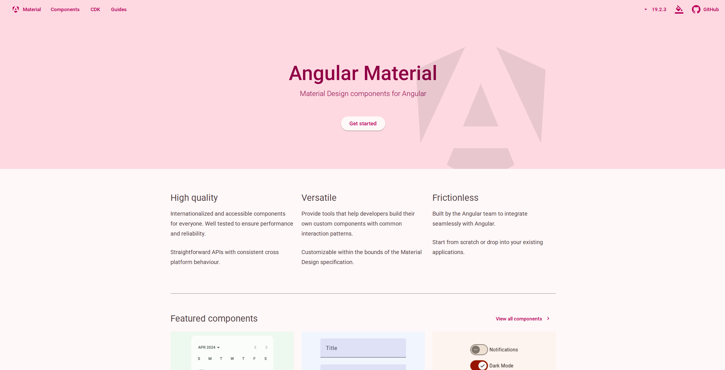Angular Material UI screenshot 1