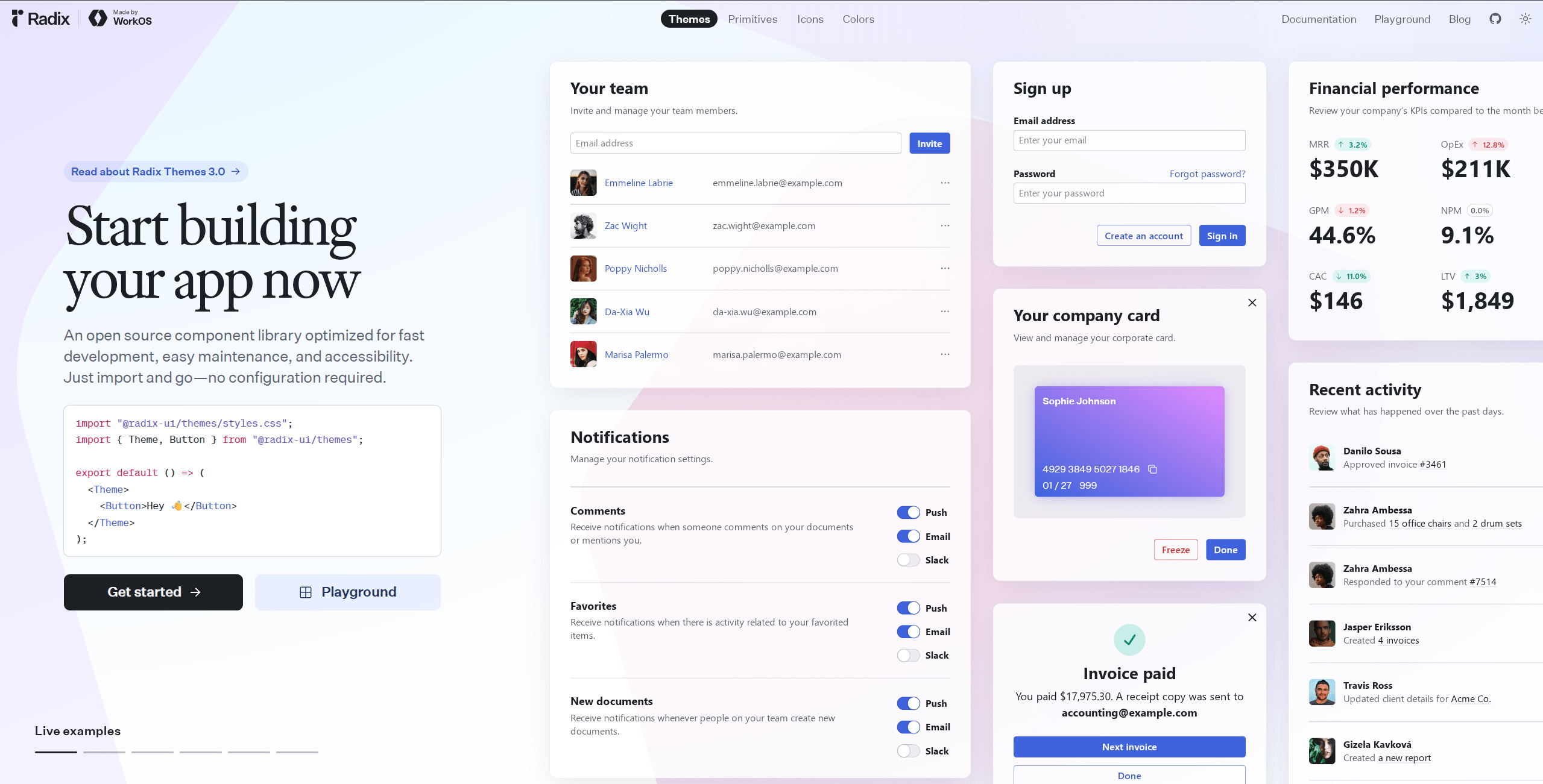 Radix UI screenshot 1