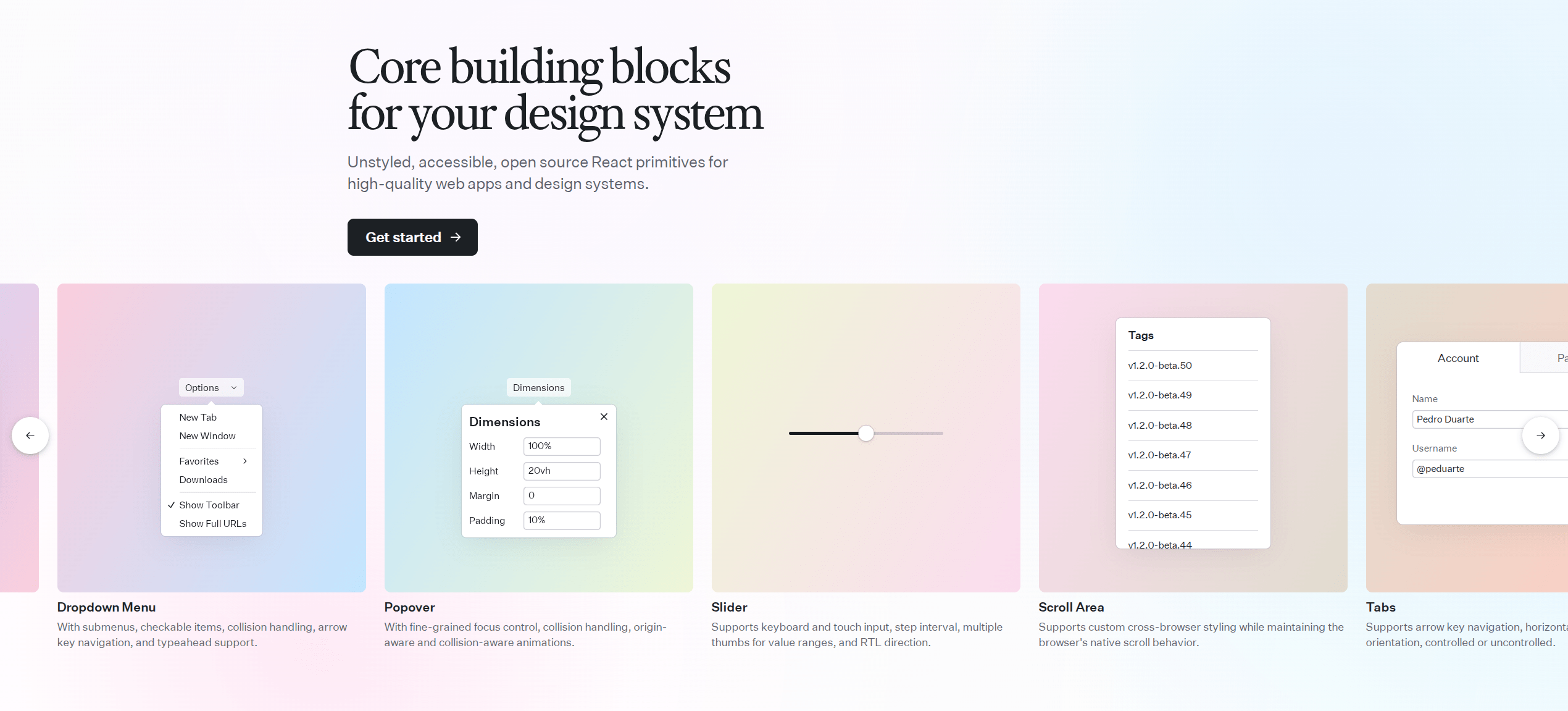 Radix UI screenshot 2